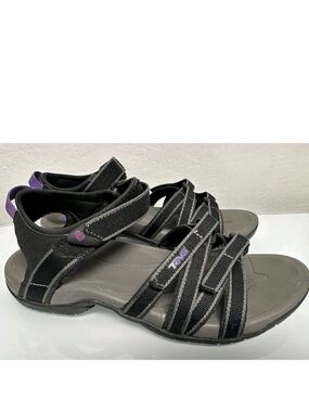 Teva Women’s Black and Purple Strappy Sport Sandals Size 7